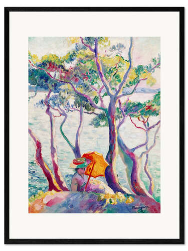 Framed art print Woman with umbrella