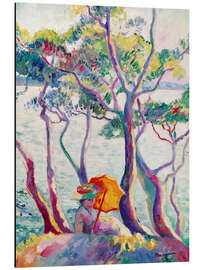 Magnettafel Frau mit Sonnenschirm