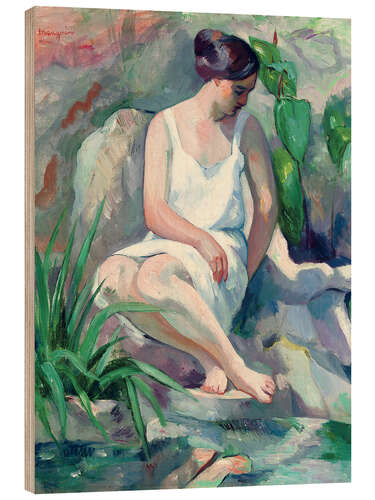 Wood print Seated Bather at Cassis