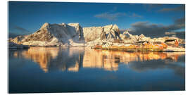 Obraz na szkle akrylowym Winter panorama of Sakrisoy in Lofoten