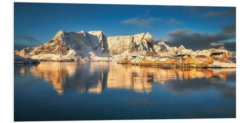 Print på skumplade Winter panorama of Sakrisoy in Lofoten