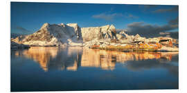 Tableau en PVC Panorama d'hiver à Sakrisoy aux Lofoten