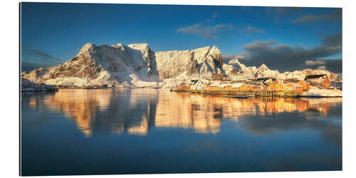 Gallery print Winter panorama of Sakrisoy in Lofoten