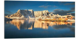 Gallery print Winter panorama of Sakrisoy in Lofoten