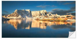 Adesivo murale Panorama invernale di Sakrisoy nelle Lofoten