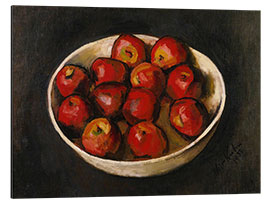 Aluminium print Red apples in a wooden bowl