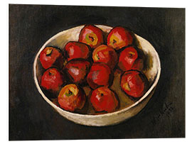 Foam board print Red apples in a wooden bowl