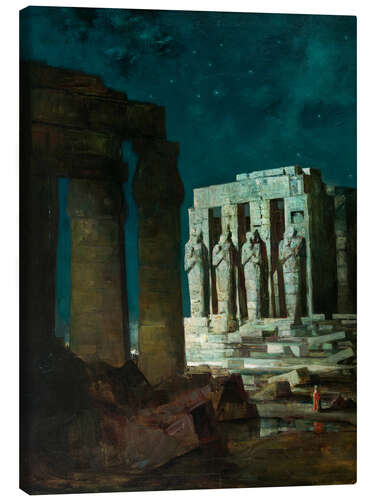 Canvas-taulu Past (Karnak Temple in Luxor at night)