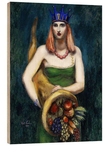 Puutaulu Girl with cornucopia