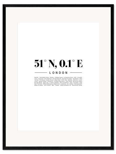 Framed art print Coordinates - London