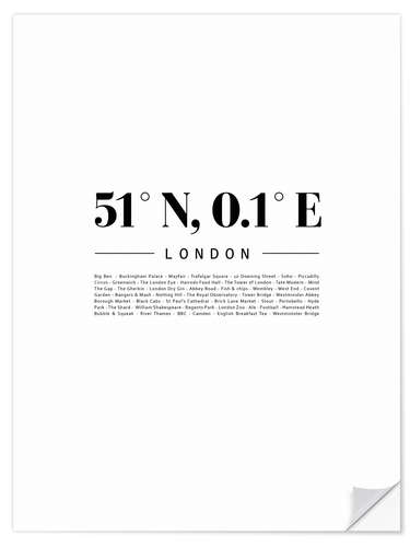 Wall sticker Coordinates - London