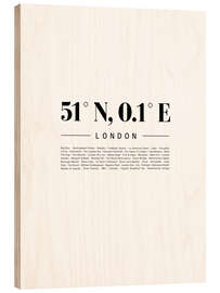 Wood print Coordinates - London