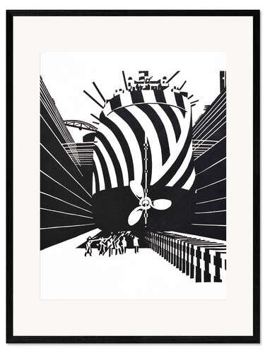 Framed art print Camouflaged ship in dry dock