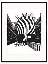 Framed art print Camouflaged ship in dry dock