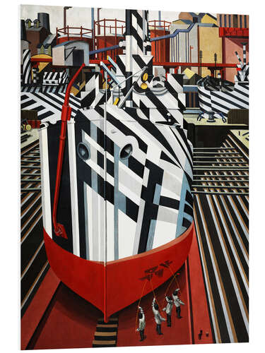 Foam board print Dazzle ships in Liverpool's dry dock