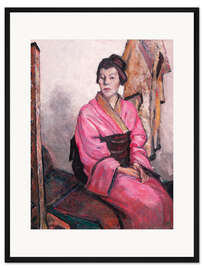 Gerahmter Kunstdruck Dame im Kimono