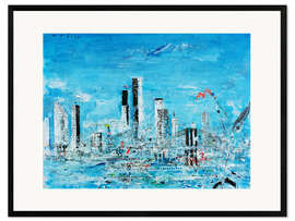 Impression artistique encadrée New York, pont de Brooklyn