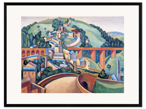 Framed art print Buxton Village and Broadbottom