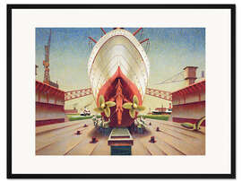 Gerahmter Kunstdruck Schiff im Trockendock