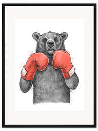 Gerahmter Kunstdruck Bär Boxer