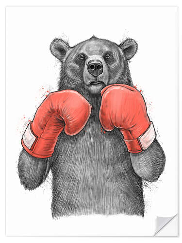 Naklejka na ścianę Bear boxer