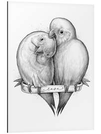 Aluminium print Cute parrots