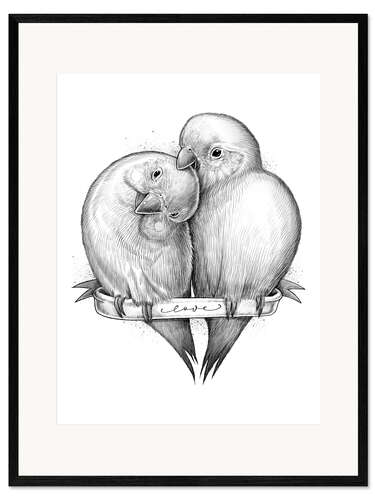 Framed art print Cute parrots
