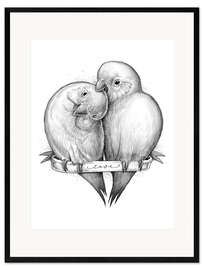 Framed art print Cute parrots
