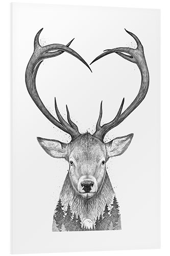 Foam board print Deer with heart