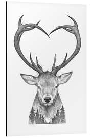 Magnettafel Hirsch mit Herz