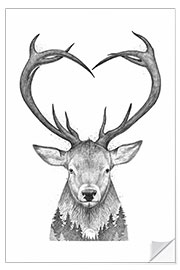 Wall sticker Deer with heart