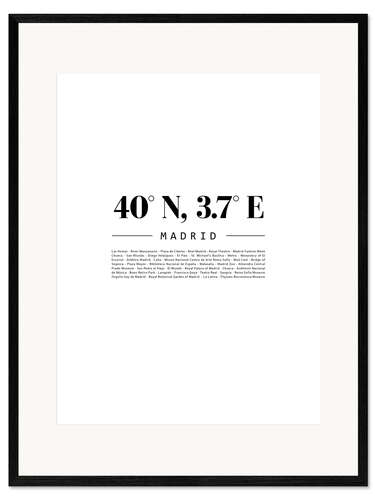 Framed art print Coordinates - Madrid