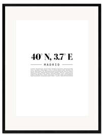 Plakat artystyczny premium w ramie Coordinates - Madrid