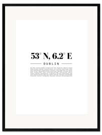 Plakat artystyczny premium w ramie Coordinates - Dublin