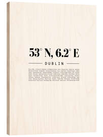 Wood print Coordinates - Dublin