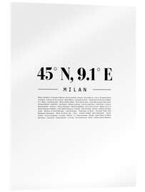 Acrylic print Coordinates - Milan