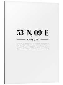 Magnettafel Koordinaten - Hamburg