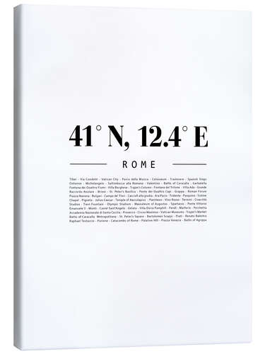 Canvas print Coordinates - Rome