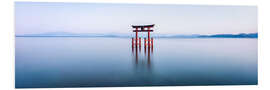 Stampa su PVC Torii des Shirahige Schreins am See Biwa