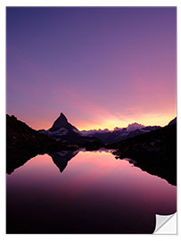 Wall sticker Riffelsee with Matterhorn mountain peak