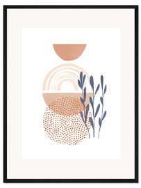 Gerahmter Kunstdruck Klassisches blaues und gebackenes Erdthema