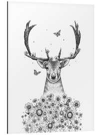 Magnettafel Hirsch mit Blumen