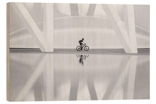 Tableau en bois Le cycliste