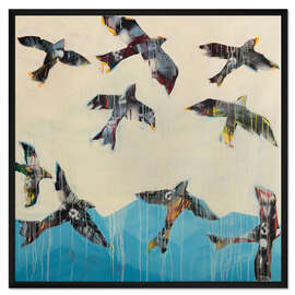 Gerahmter Kunstdruck Raben steigen auf