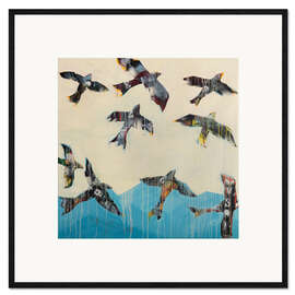 Ingelijste kunstdruk Ravens Rising