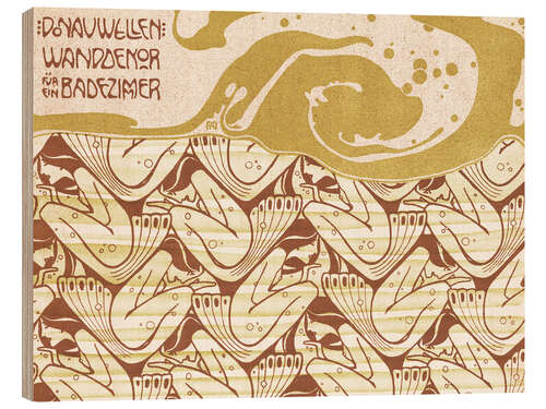 Wood print Donau waves