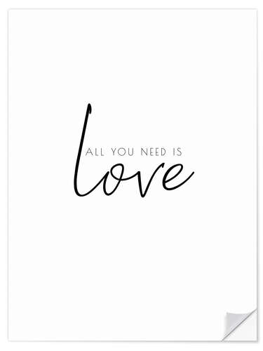 Selvklebende plakat All you need is love