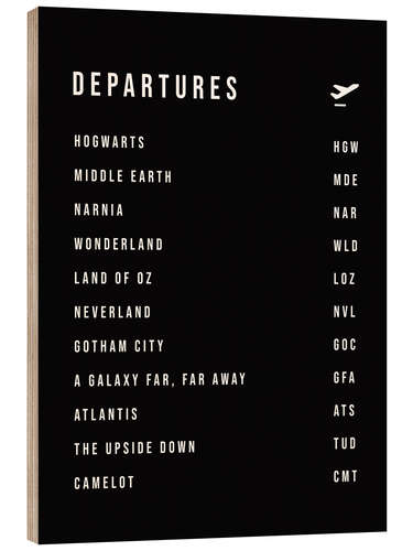 Hout print Departures