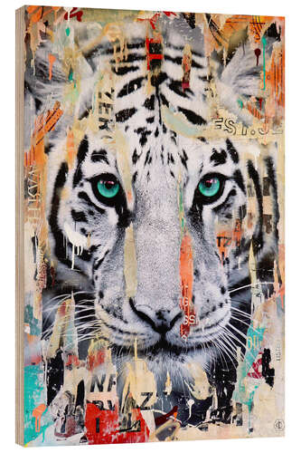 Wood print Pop art tiger