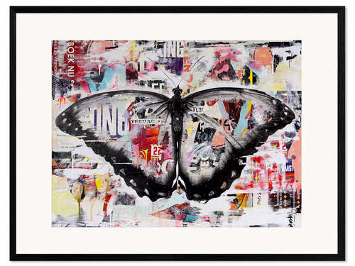 Ingelijste kunstdruk Pop Art - Butterfly